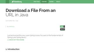 
                            1. Download a File From an URL in Java | Baeldung