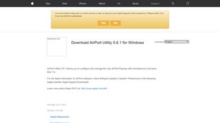 
                            5. Download AirPort Utility 5.6.1 for Windows - Apple Support