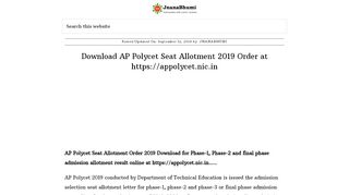 
                            9. Download AP Polycet Seat Allotment 2019 Order at https ...