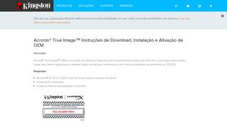 
                            5. Download e Instruções do Acronis True Image | Kingston