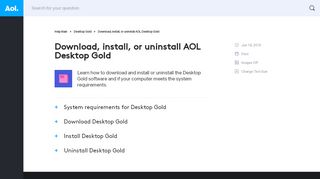 
                            3. Download, install, or uninstall AOL Desktop Gold - AOL Help