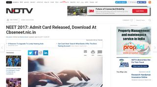 
                            1. Download NEET Admit Card 2017 At cbseneet.nic.in portal ...