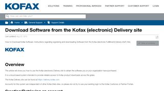 
                            1. Download Software from the Kofax (electronic) Delivery site ...