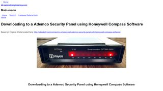 
                            9. Downloading to a Ademco Security Panel using Honeywell ...