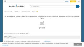 
                            8. Dr. Auerswald & Partner Fachärzte für Anästhesie ...