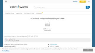 
                            7. Dr. Bannas - Personaldienstleistungen GmbH, Hannover ...