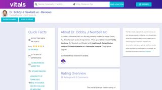 
                            4. Dr. Bobby J Newbell MD Reviews | Hazel Green, AL | Vitals.com