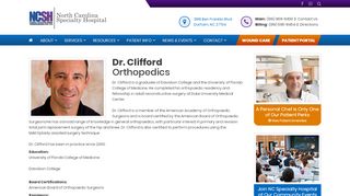 
                            8. Dr. Clifford - North Carolina Specialty Hospital