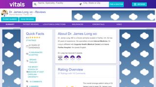 
                            4. Dr. James Long MD Reviews | Fairfax, VA | Vitals.com