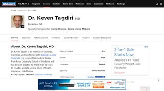 
                            7. Dr. Keven Tagdiri, Internist in Encinitas, CA | US News Doctors