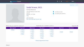 
                            2. Dr Sadaf Anwar, M.D. - Appointments | Patient Fusion