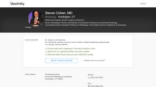 
                            7. Dr. Steven Cohen, MD – Huntington, CT | Radiology - Doximity