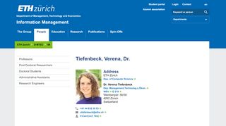 
                            8. Dr. Verena Tiefenbeck – Information Management | ETH Zurich