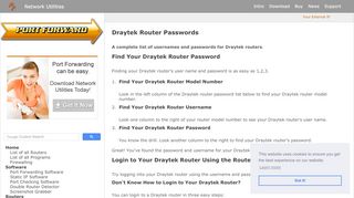 
                            10. Draytek Router Passwords - port forward