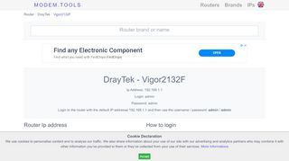 
                            6. DrayTek Vigor2132F Default Router Login and …