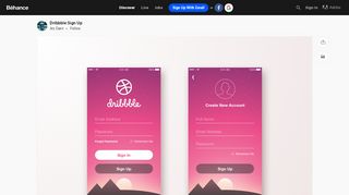 
                            6. Dribbble Sign Up on Behance