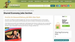 
                            3. Drive for Uber Rush | On-Demand Delivery Jobs | JobMonkey