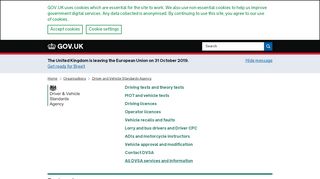 
                            5. Driver and Vehicle Standards Agency - GOV.UK