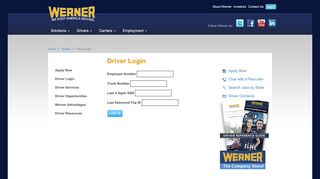 
                            1. Driver Login - Werner Enterprises