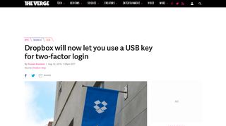 
                            8. Dropbox will now let you use a USB key for two-factor login - The Verge