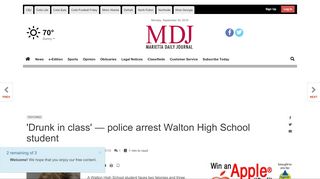 
                            4. 'Drunk in class' — police arrest Walton High School student ...