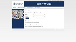 
                            8. DSH-Prüfung - Login - dsh.uni-mannheim.de