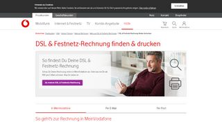 
                            2. DSL & Festnetz-Rechnung finden und drucken - Vodafone