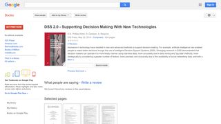 
                            7. DSS 2.0 - Supporting Decision Making With New Technologies