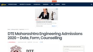 
                            10. DTE Maharashtra Engineering Admissions 2019 - DATE, Form ...