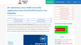 
                            8. DU Admission 2019: Delhi University Application Form UG/PG ...