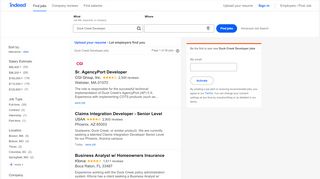 
                            1. Duck Creek Developer Jobs, Employment | Indeed.com