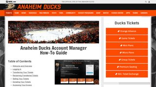 
                            1. Ducks Account Manager Guide | Anaheim Ducks