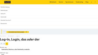 
                            8. Duden | Log-in | Rechtschreibung, Bedeutung, Definition ...