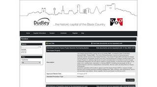 
                            7. Dudley Metropolitan Borough Council - Tenders - Current