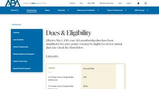 
                            8. Dues & Eligibility - American Bar Association