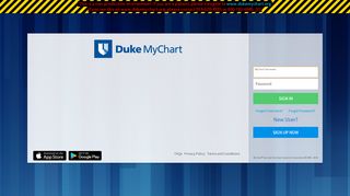 
                            6. Duke MyChart Frequently Asked Questions - Login Page