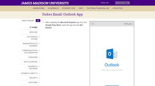 
                            4. Dukes Email: Outlook App - James Madison University