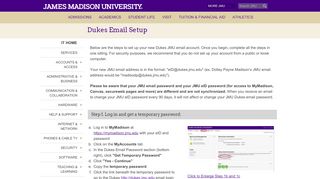 
                            5. Dukes Email Setup - James Madison University