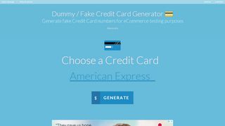 
                            9. Dummy / Fake Credit Card Generator - SaijoGeorge.com