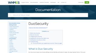 
                            6. DuoSecurity - WHMCS Documentation