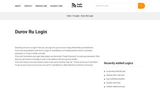
                            2. Durov Ru Login - Sign In to Account in One Click - Login Radar