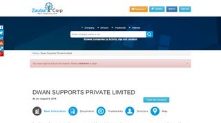 
                            7. DWAN SUPPORTS PRIVATE LIMITED - zaubacorp.com
