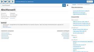 
                            6. DWDS − Abschlusszeit − Worterklärung, Grammatik ...