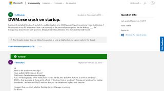 
                            6. DWM.exe crash on startup. - Microsoft Community