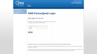 
                            1. DWS Partner@web Login - dws-direkt.deutsche …