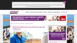 
                            7. DX to face legal action over minimum wage and ... - Employee Benefits