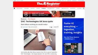 
                            6. DXC Technologies UK boss quits • The Register