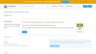 
                            9. Dyflexis - Android developer info on AppBrain