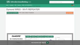 
                            6. Dymond WR03 - WI-FI REPEATER - Gebruikershandleiding.com