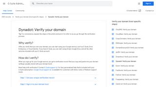 
                            8. Dynadot: Verify your domain - G Suite Admin Help